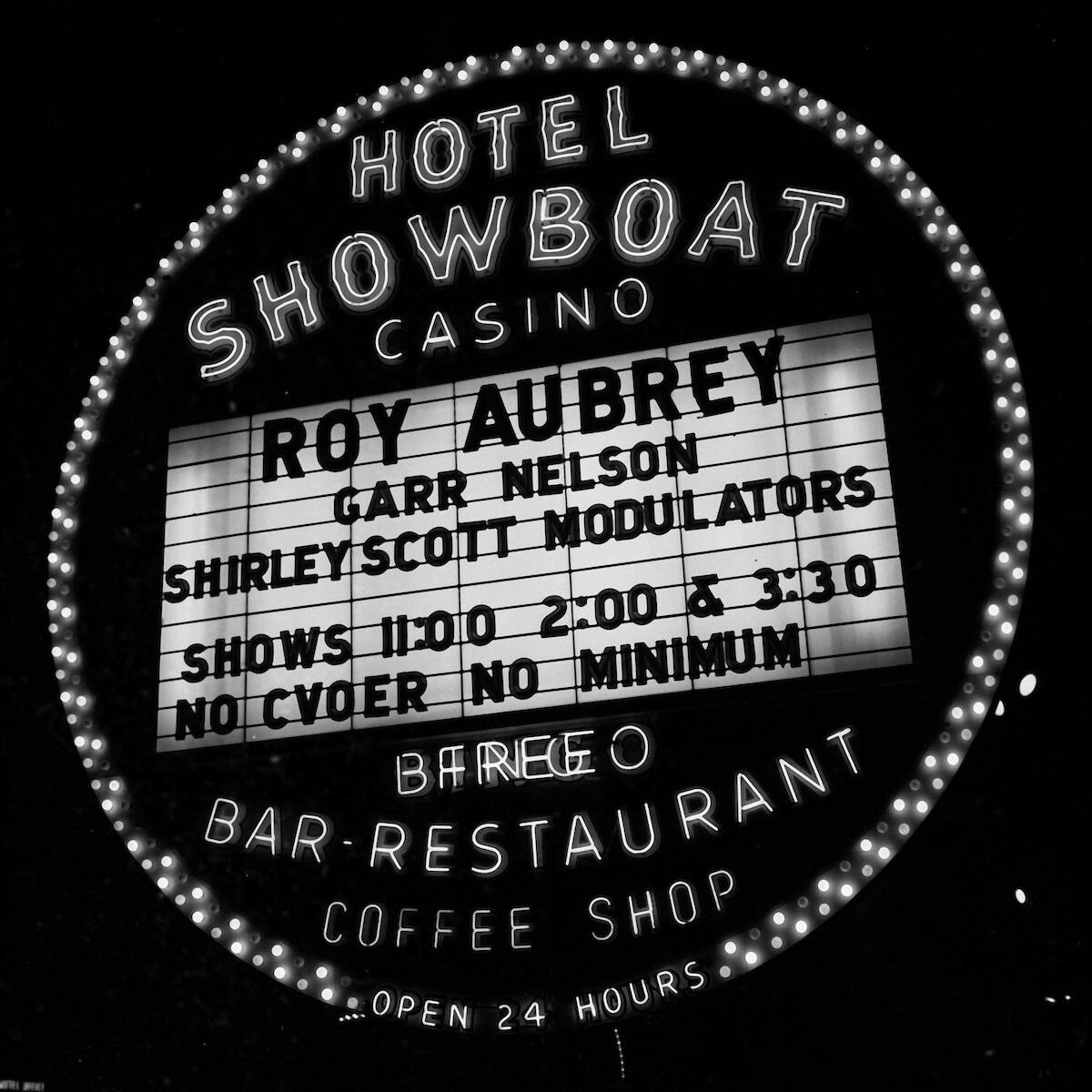 Roy Aubrey is the headliner at the Hotel Showboat Casino on Dec. 31, 1955. (Las Vegas News Bureau)