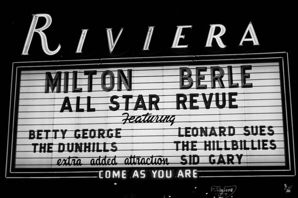 Milton Berle headlines at the Riviera on Dec. 31, 1955. (Las Vegas News Bureau)