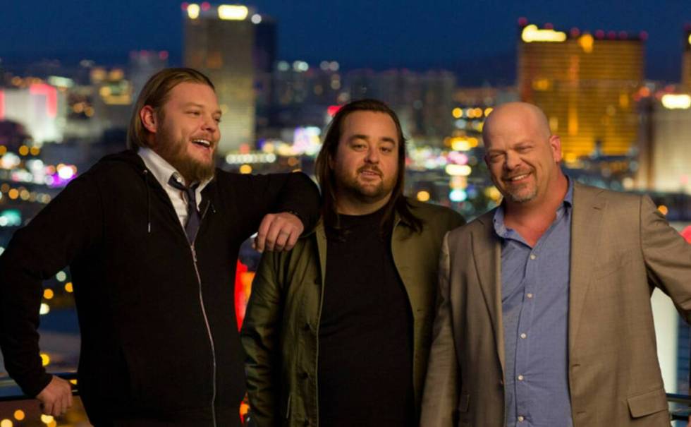 "Pawn Stars" personalities, from left, Corey Harrison, Austin Russell "Chumlee," and Rick Harri ...