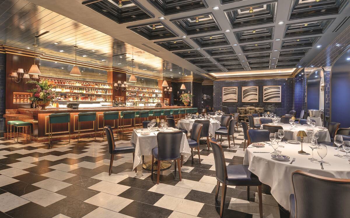 The dining room at Carbone in Aria on the Las Vegas Strip, named in April 2023 to the Tasting T ...