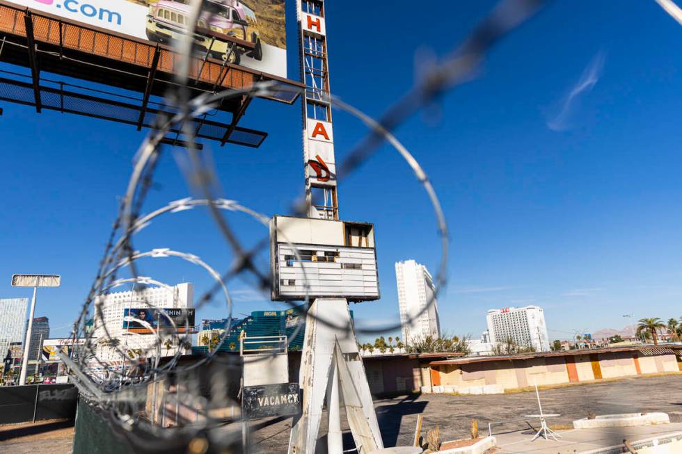 The White Sands Motel, located on the Las Vegas Strip across form Luxor, is seen on Thursday, N ...