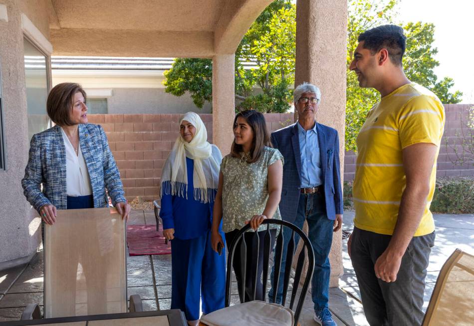 (From left) Sen. Catherine Cortez Masto speaks for the first time with with mother Nazanin, wif ...