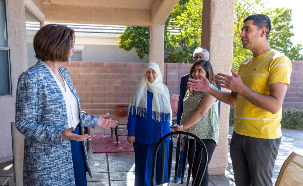 (From left) Sen. Catherine Cortez Masto speaks for the first time with with mother Nazanin, wif ...