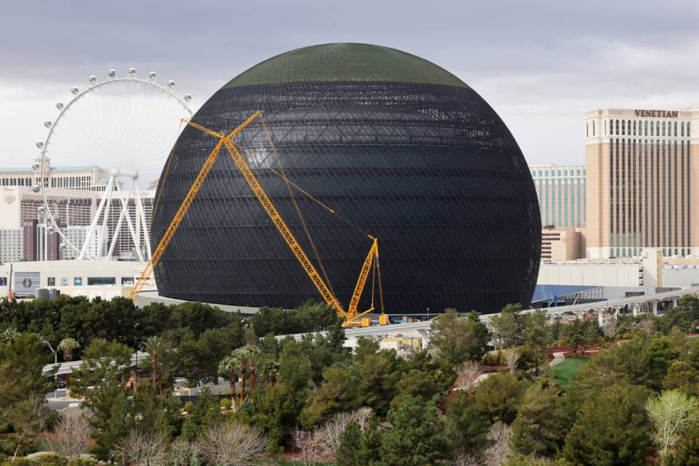 The MSG Sphere at The Venetian under construction in Las Vegas Friday, March 10, 2023. The new ...