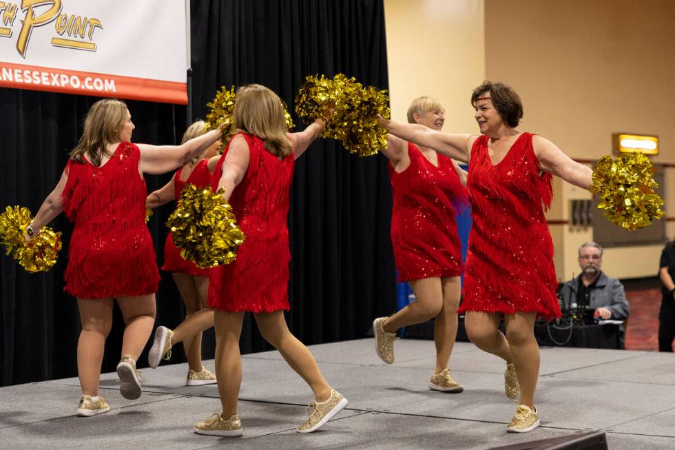 The Vegas Golden Gals, a senior pompom squad, perform during the Aging Wellness Expo at the Sou ...