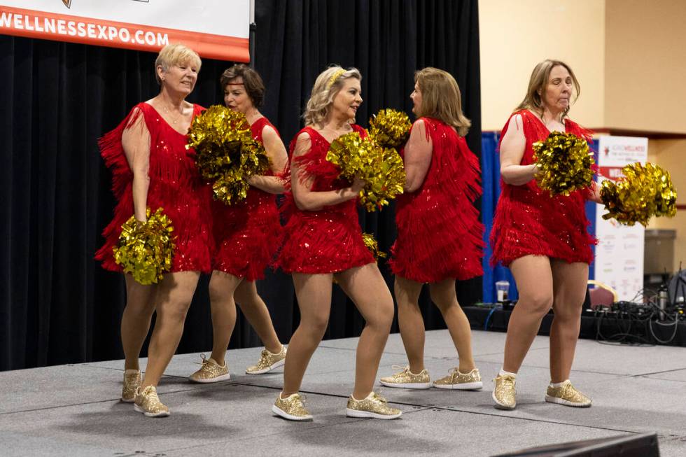 The Vegas Golden Gals, a senior pompom squad, perform during the Aging Wellness Expo at the Sou ...