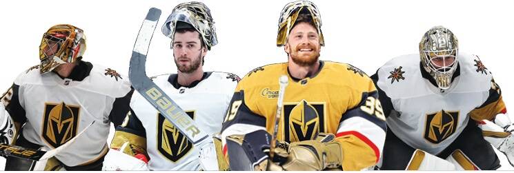 Review-Journal staff and wire photos The Golden Knights’ four primary goalies this season, ...