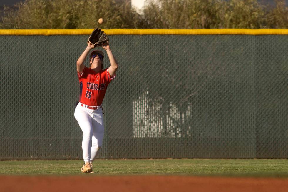 Coronado’s AJ Victoravich prepares to catch for the final out of a high school baseball ...