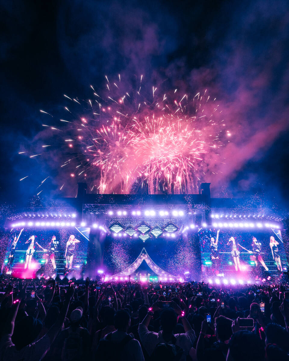 Blackpink is shown headlining Coachella Valley Music and Arts Festival in Indio, Calif. on Satu ...