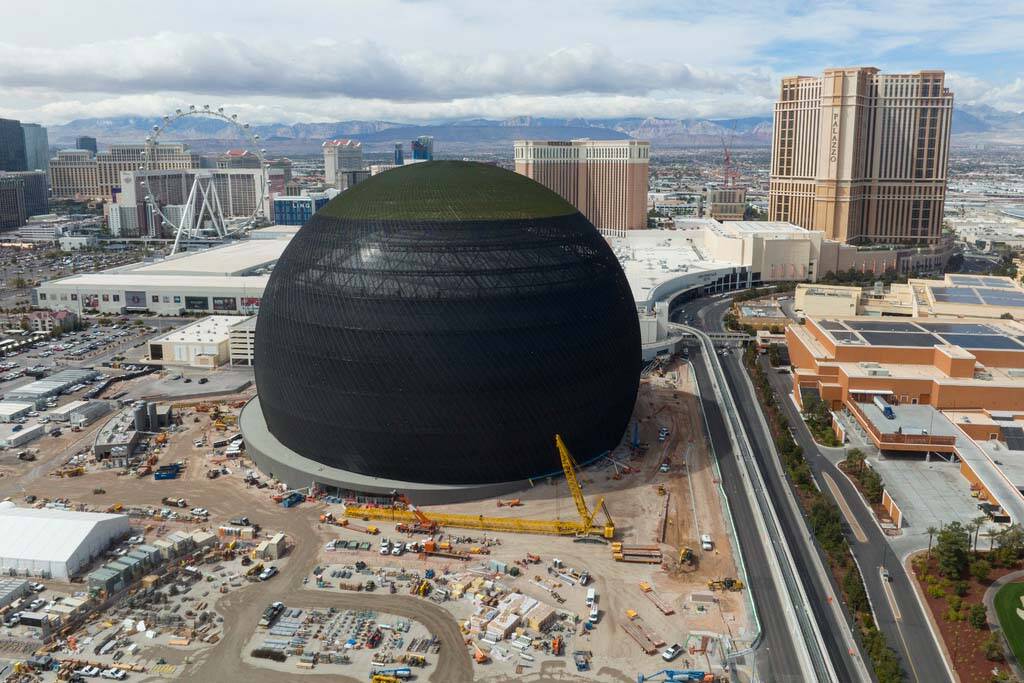MSG Sphere at The Venetian is seen on Monday, March 20, 2023, in Las Vegas. (Bizuayehu Tesfaye. ...
