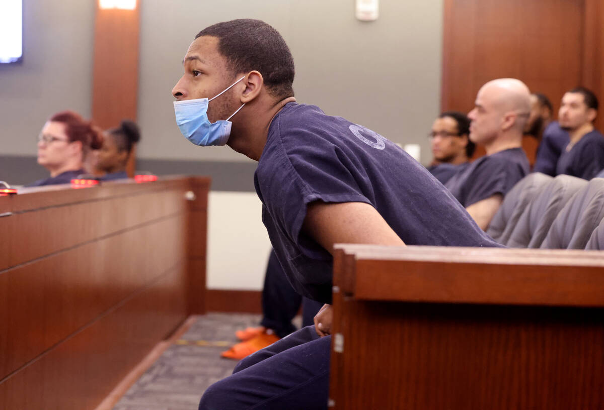 Keshaughn Robinson appears in court for sentencing at the Regional Justice Center in Las Vegas ...