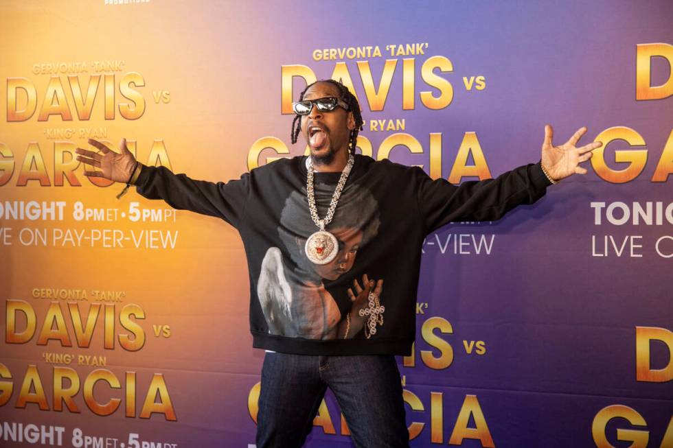 Rapper Lil Jon poses on the red carpet prior to the Ryan Garcia-Gervonta Davis boxing fight at ...