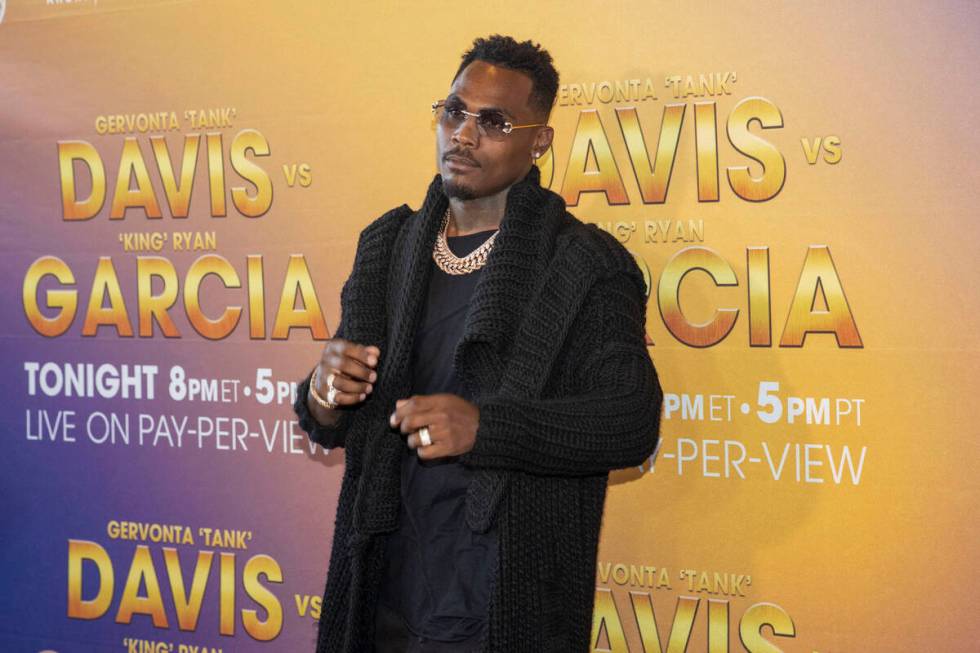 Professional boxer Jermell Charlo poses on the red carpet prior to the Ryan Garcia-Gervonta Dav ...