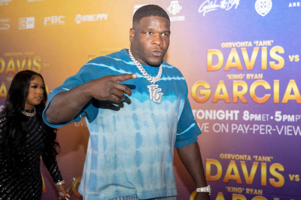 Former NFL running back Frank Gore walks the red carpet prior to the Ryan Garcia-Gervonta Davis ...