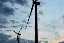 FILE - In this June 1, 2017 file photo, wind turbines, which are part of the Lost Creek Wind Fa ...
