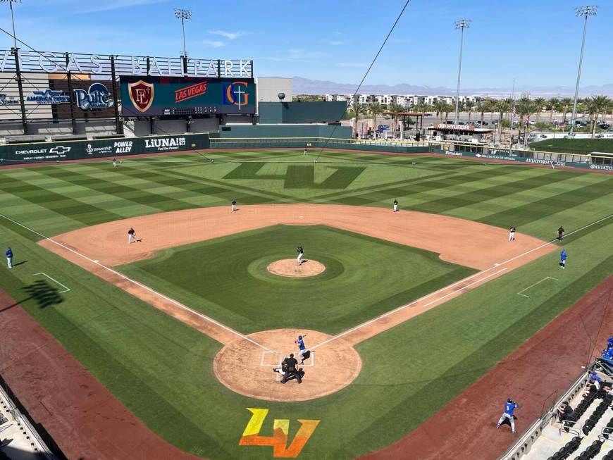 Faith Lutheran hosts Bishop Gorman in Class 5A Mountain League high school baseball game at Las ...