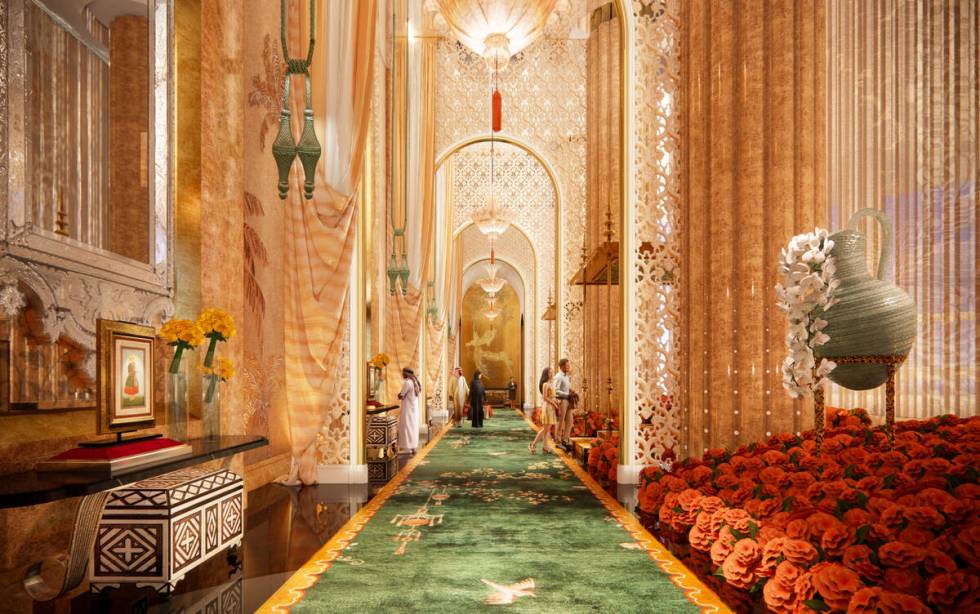 In this rendering, luxury-appointed interiors are planned at the $3.9 billion Wynn Al Marjan Is ...