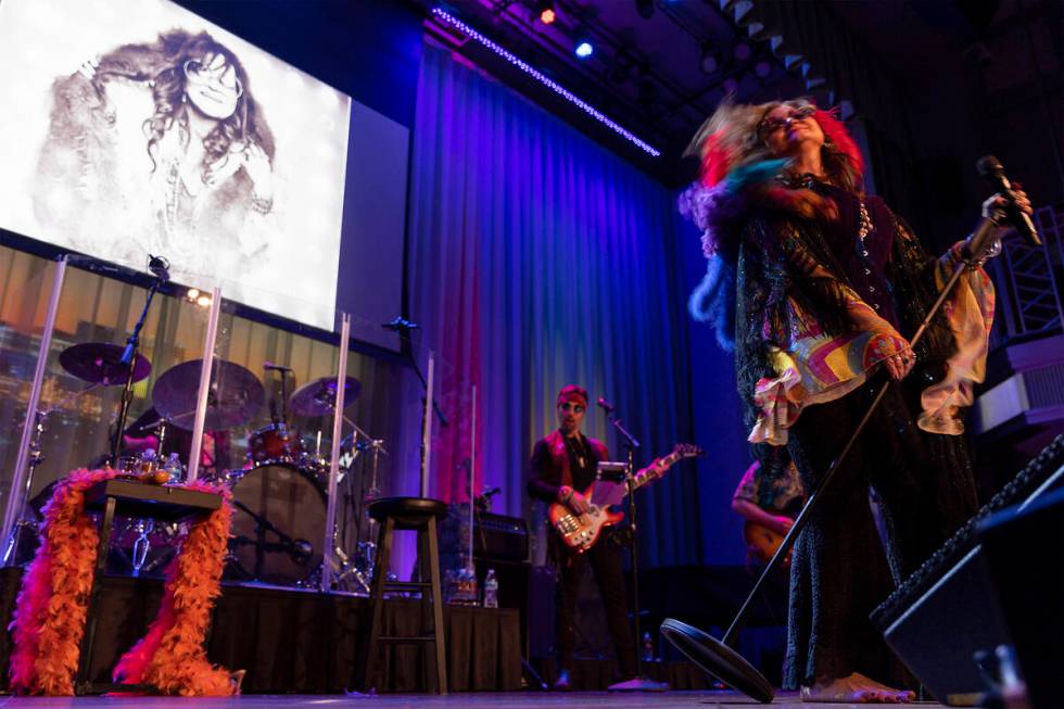 Janis Joplin tribute performer Michelle Rohl performs in the Kozmic Blues Show at Myron’ ...