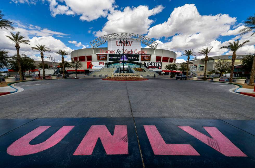 Exteriors at the Thomas & Mack Center on Thursday, March 23, 2023, in Las Vegas. (L.E. Bask ...