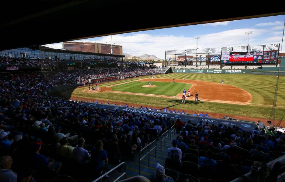 The Chicago Cubs play the Cincinnati Reds during the first inning of a Big League Weekend baseb ...