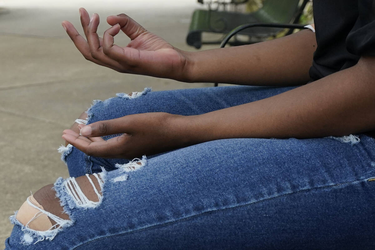 Makena, a high school senior in Mississippi, speaks about school pressures during a visit to a ...