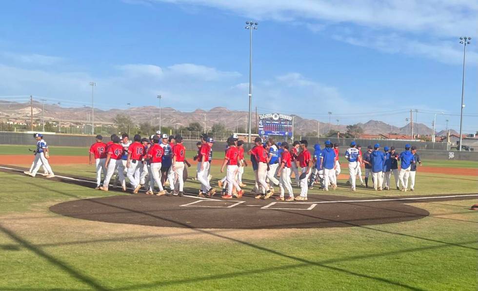 Coronado and Basic shake hands following the Cougars' 4-3 road win over Basic on Monday. (Alex ...