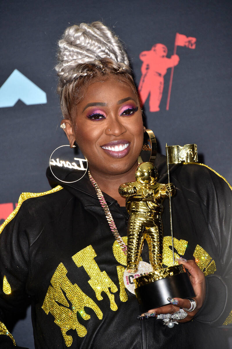 Rapper Missy Elliott poses in the Press Room during the 2019 MTV Video Music Awards at Prudenti ...