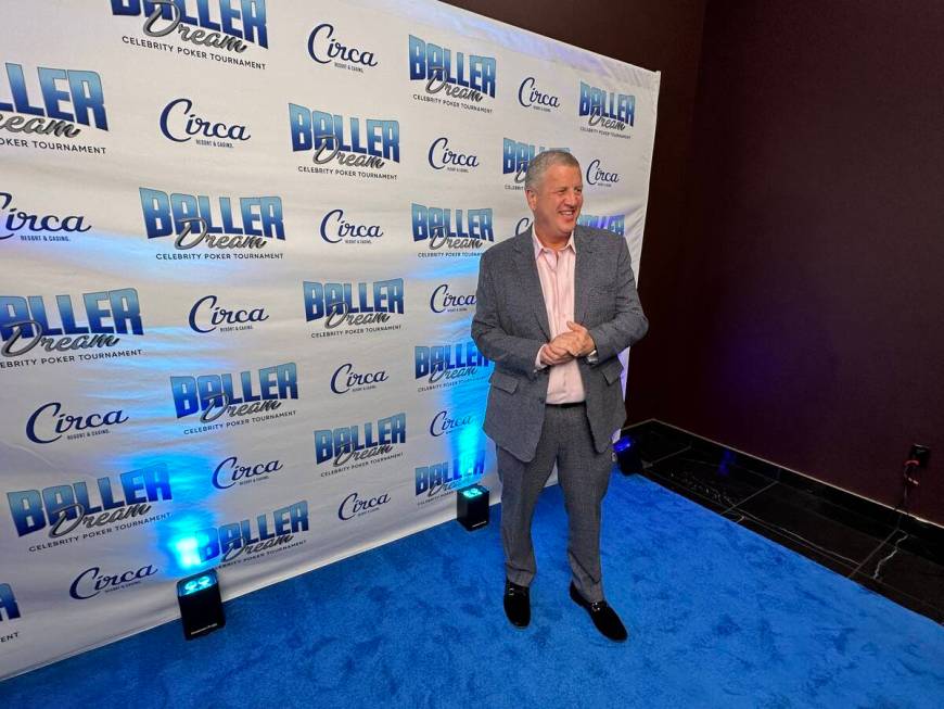 Circa co-owner Derek Stevens is shown on the blue carpet at the Baller Dream Celebrity Poker To ...