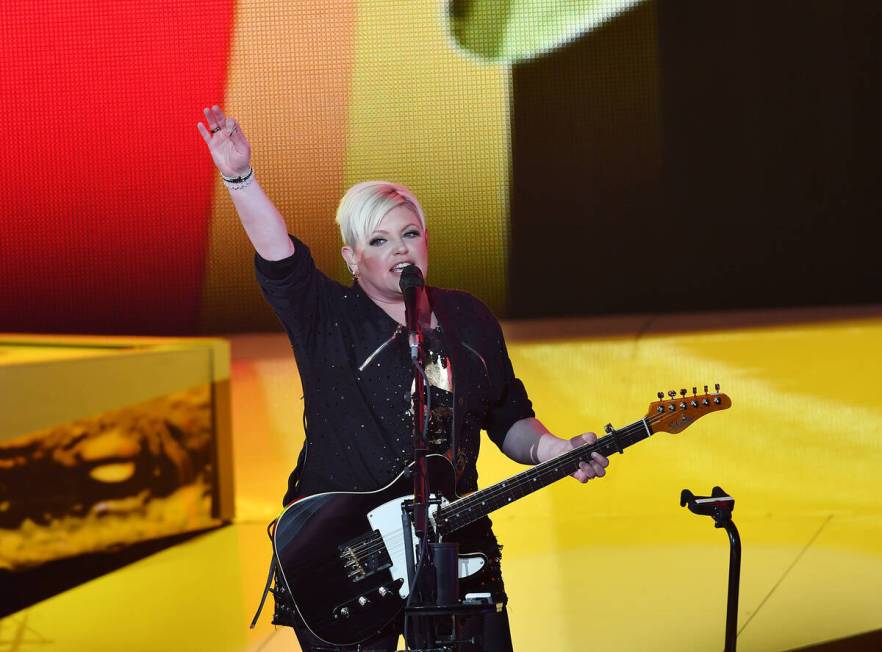 Natalie Maines of The Chicks performs at Bakkt Theater at Planet Hollywood on May 3, 2023. (Pho ...