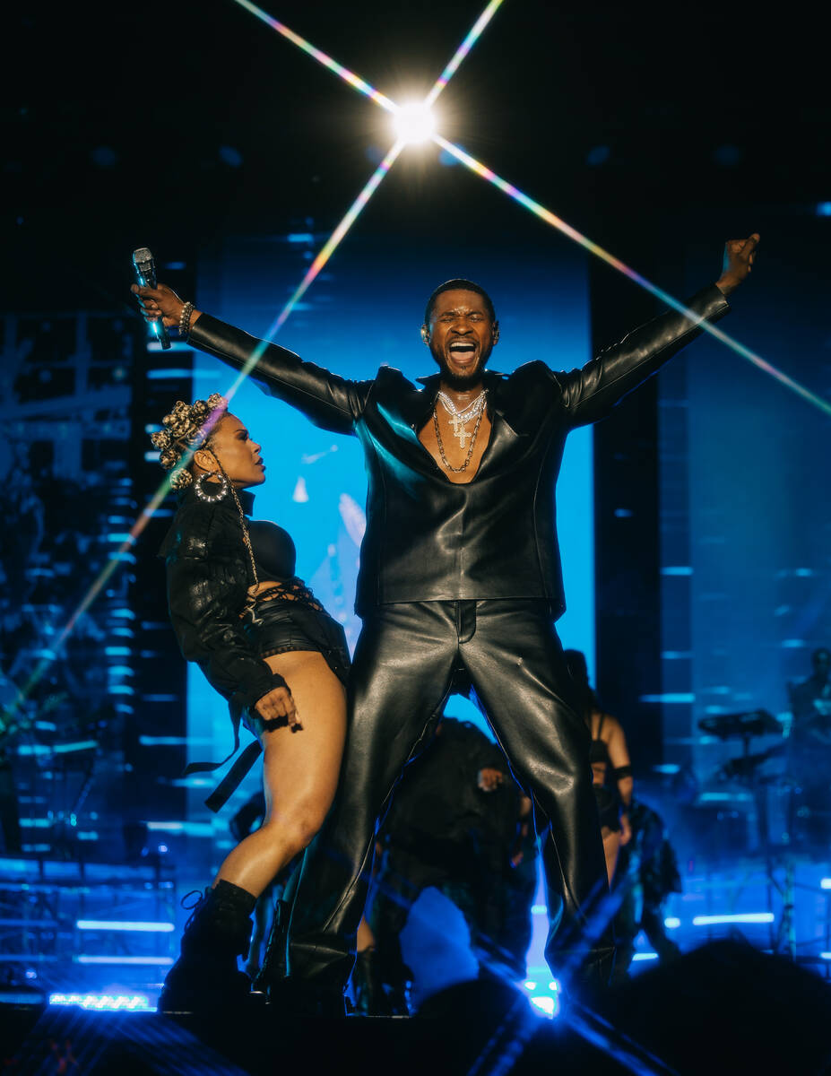 Usher is shown at the Lovers & Friends music festival at the Las Vegas Festival Grounds on Satu ...