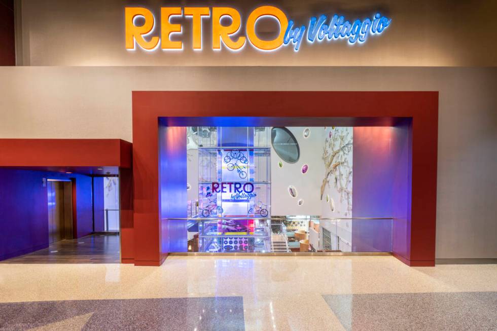 The entrance to Retro by Voltaggio, the one-year culinary residency in Mandalay Bay in Las Vega ...