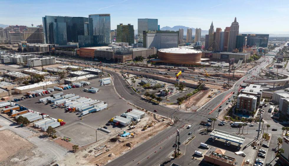 An aerial view of potential A's stadium site where the Oakland Athletics have signed a binding ...