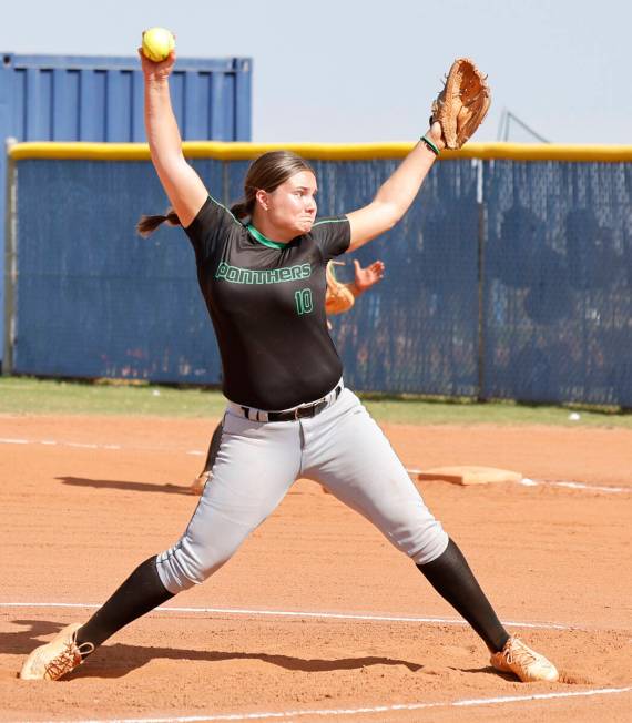 Palo Verde pitcher Cameron Lauretta (10) delivers against Centennial during the first inning o ...