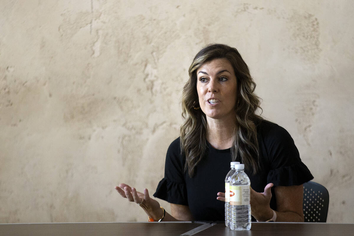 Stephanie Wheatley participates in a panel during Government, Politics & Media Day at Springs P ...