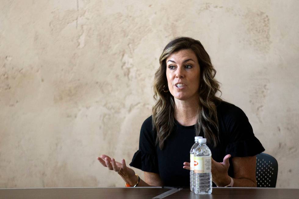 Stephanie Wheatley participates in a panel during Government, Politics & Media Day at Springs P ...