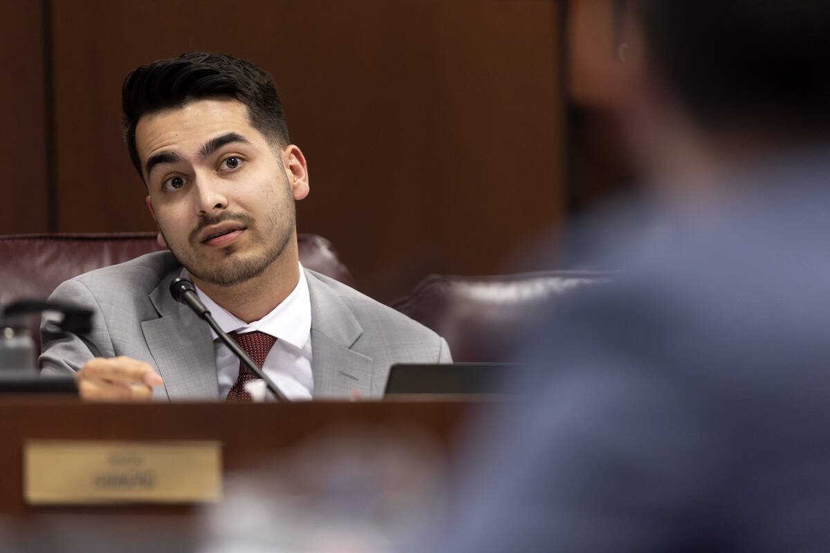 Sen. Fabian Doñate, D-Las Vegas, seen in February 2023 in Carson City. (Ellen Schmidt/Las Vega ...