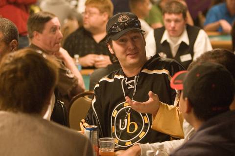 Phil Hellmuth plays poker at the Rio during the Texas Hold 'em Shoot Out tournament, Tuesday, J ...