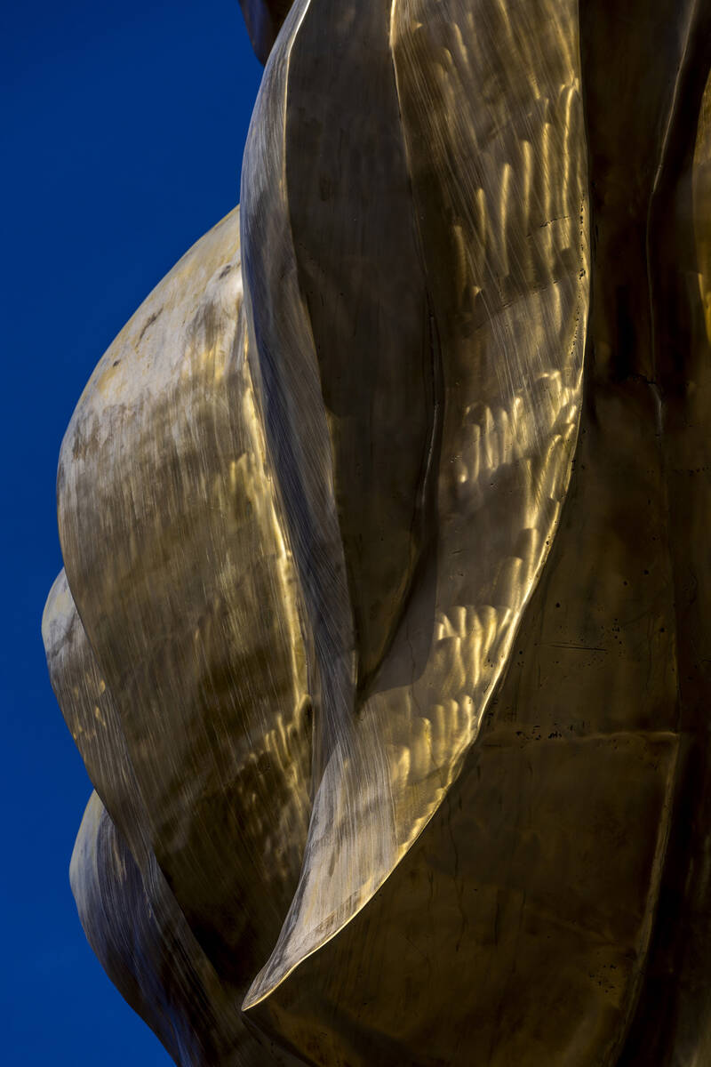 Detail of the MGM lion statue along the Strip on Thursday, March 16, 2023, in Las Vegas. (L.E. ...