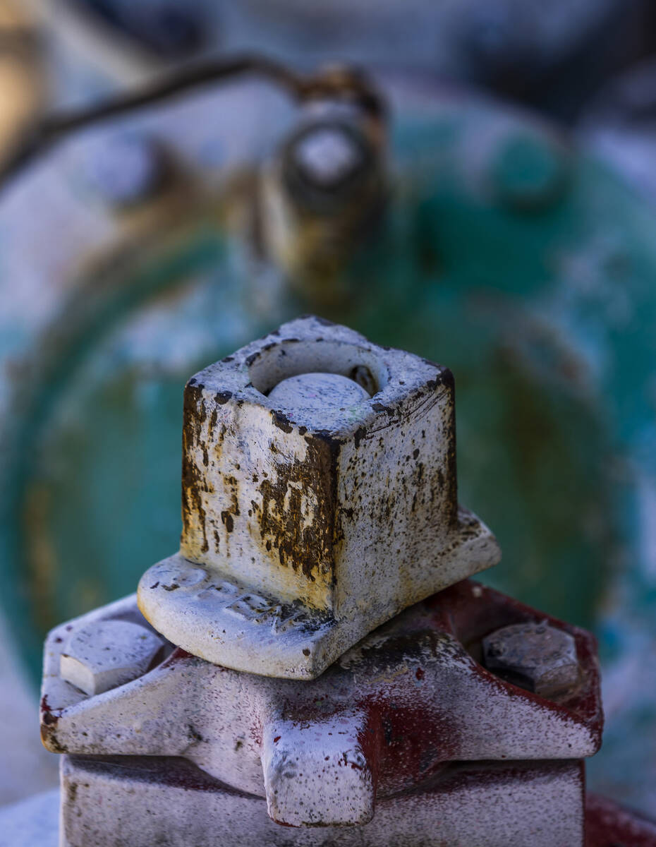 An old valve with rust and peeling paint on Friday, March 17, 2023, in Las Vegas. (L.E. Baskow/ ...