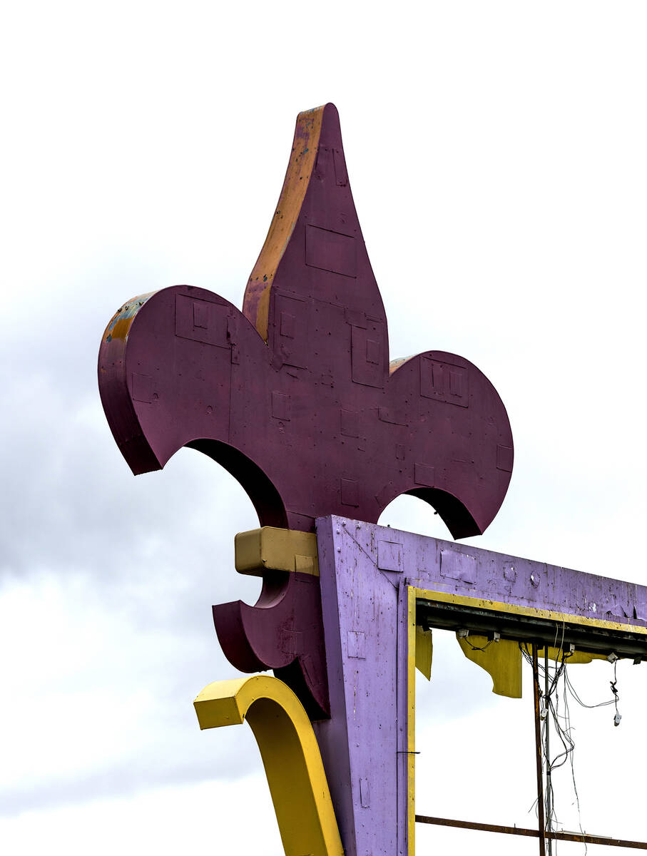Part of an old electronic sign about the former Moulin Rouge Hotel property on Tuesday, March 2 ...