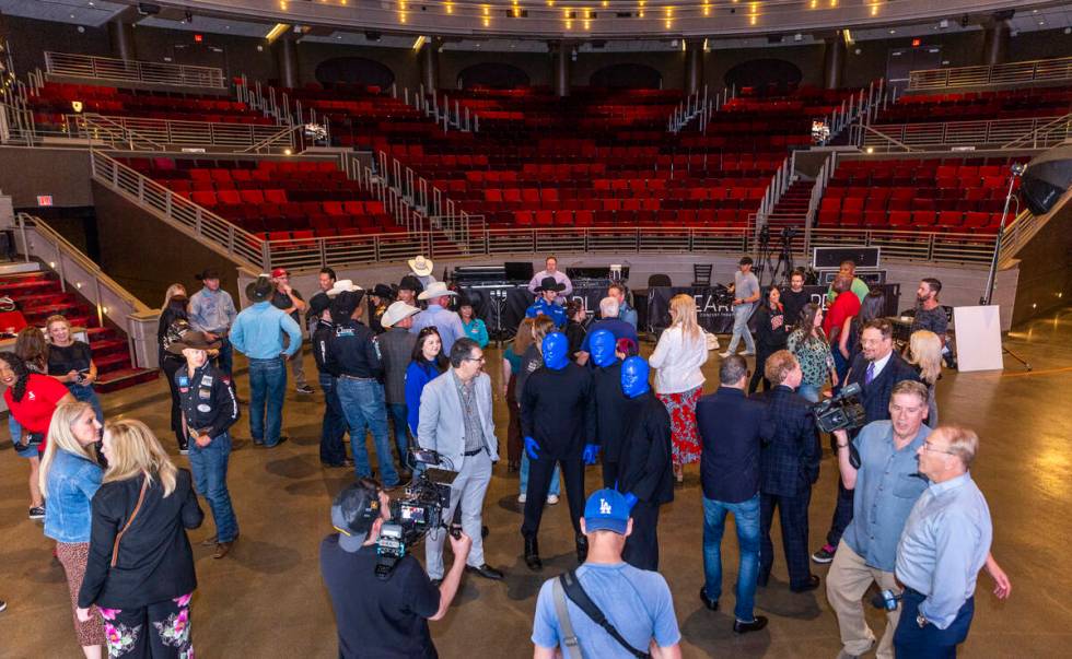 Guests gather as 2022 NFR Champions pose with Vegas celebrities at the Palms on Tuesday, May 16 ...