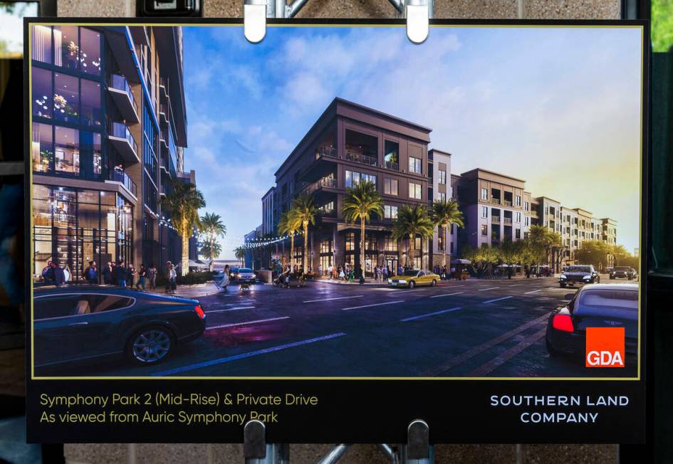 Architectural rendering of Symphony Park 2 on display as the Southern Land Company hosts a cere ...