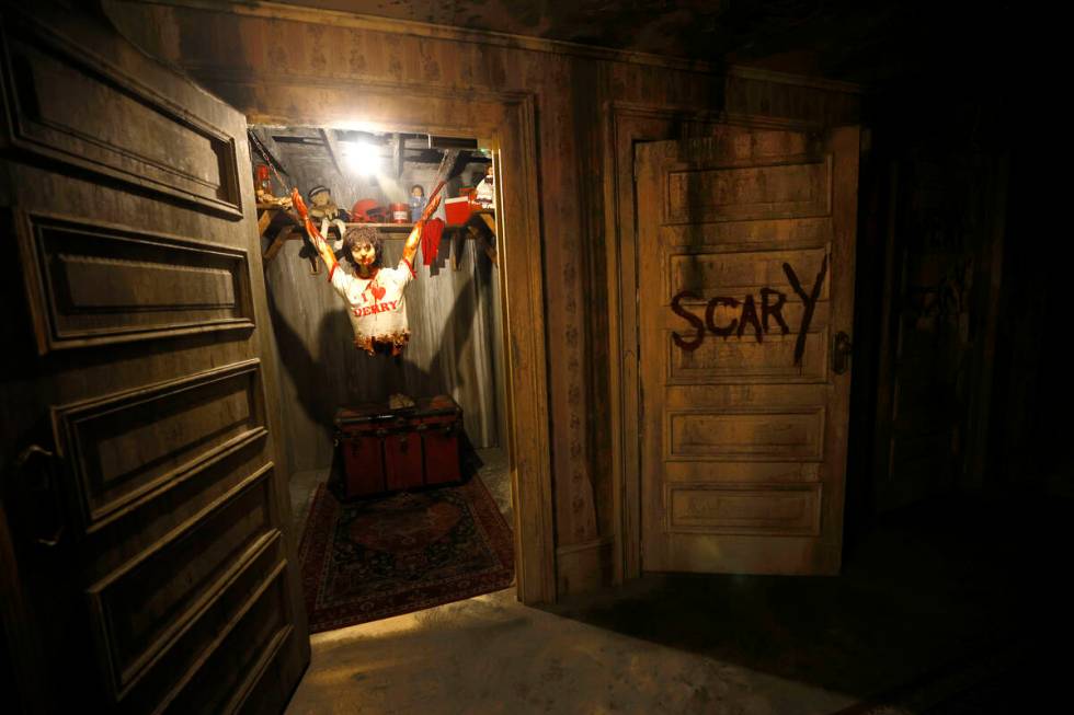 A doll is seen on the set of Three Doors at Escape IT, Tuesday, April 11, 2023, in Las Vegas. ( ...