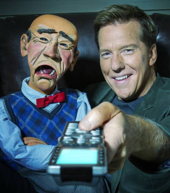 Jeff Dunham, right, professes to change channels with irascible figure Walter. (Richard McLaren)