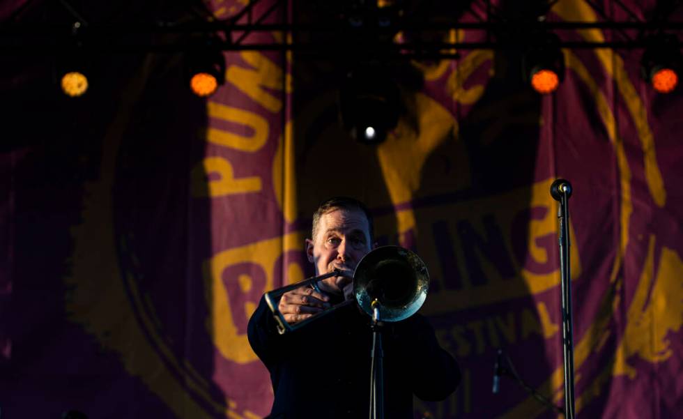 A member of The Slackers performs during the Punk Rock Bowling music festival on Saturday, May ...