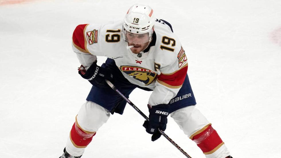 Florida Panthers left wing Matthew Tkachuk (19) during Game 5 in the first round of the NHL hoc ...