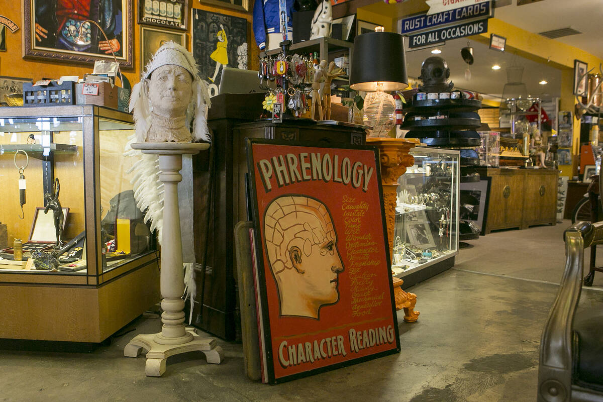 A piece of art that reads "phrenology", previously housed by Lonnie Hammargren, is seen at Mode ...