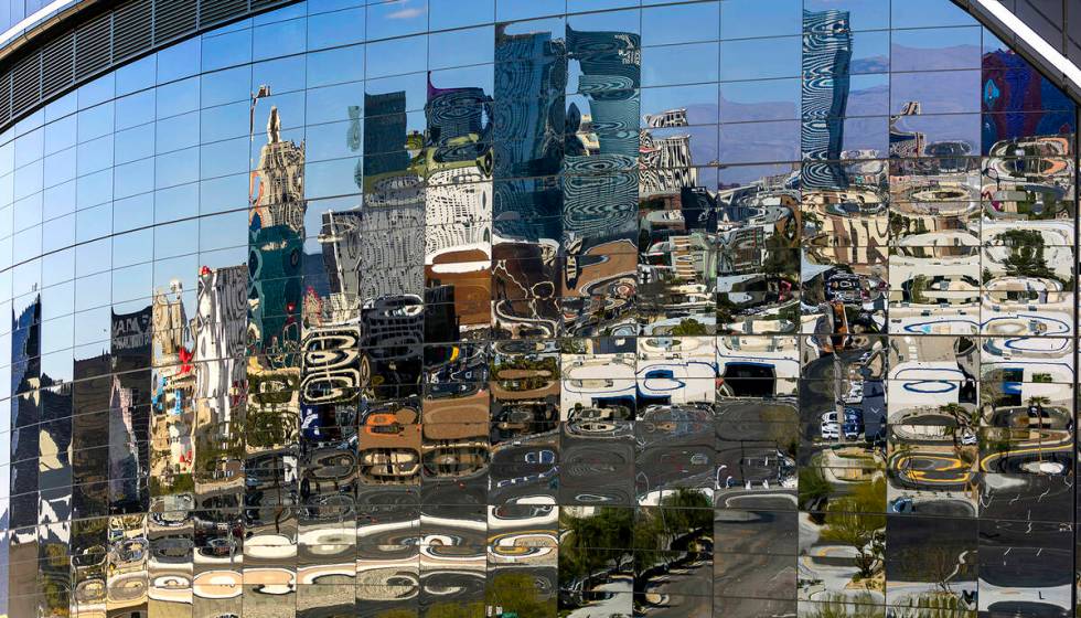 City of audacious reflection: A kaleidoscopic Las Vegas reveals itself upon the skin of Allegia ...