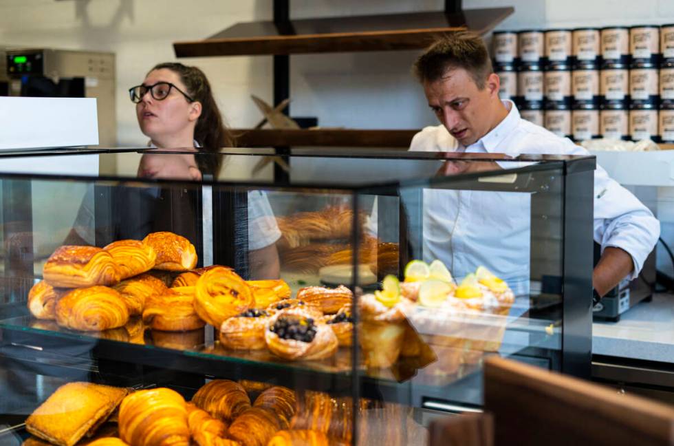 Brittany Simmons, head baker at 1228 Main, and Sebastian Polycarpe, director of pastry with Wol ...