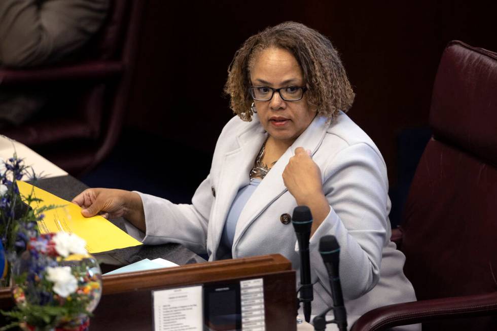 Sen. Dina Neal, D-North Las Vegas, seen in February 2023 in Carson City. (Ellen Schmidt/Las Veg ...